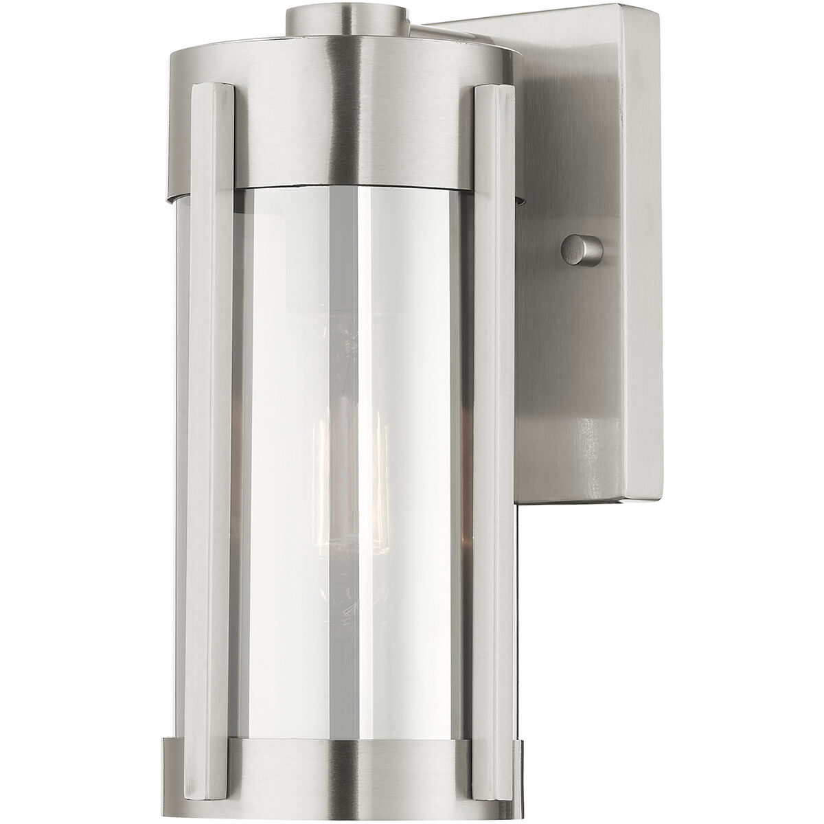 Sheridan 1 Light 10 inch Brushed Nickel Outdoor Wall Lantern