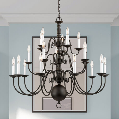 Williamsburgh 20 Light 36 inch Bronze Chandelier Ceiling Light