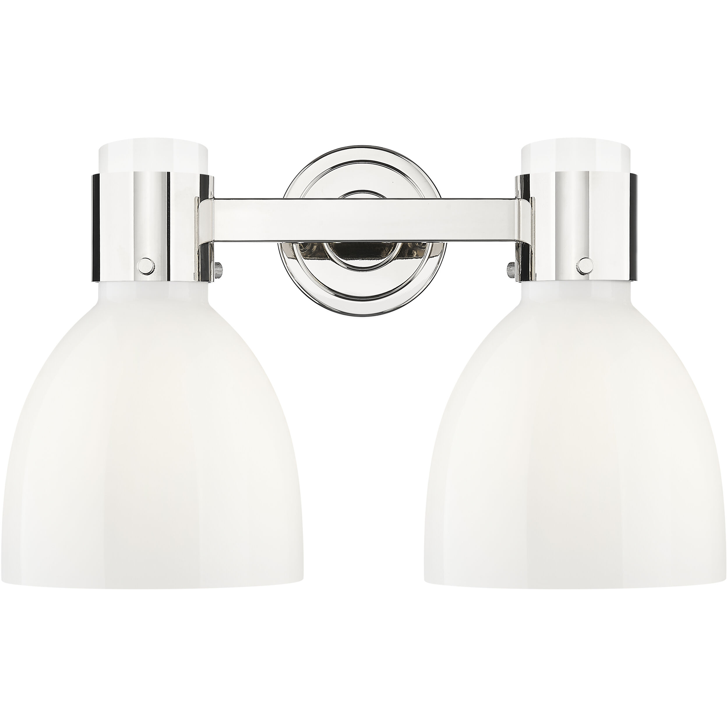 Lawton Bell 2 Light 15.5 inch Polished Nickel Bath Vanity Light Wall Light in Gloss White Glass
