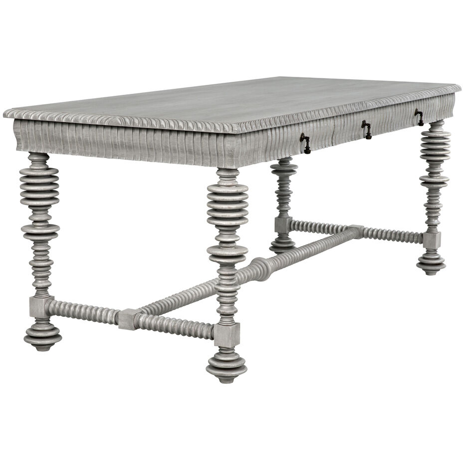 Portuguese 72 X 32 inch Distressed Grey Desk