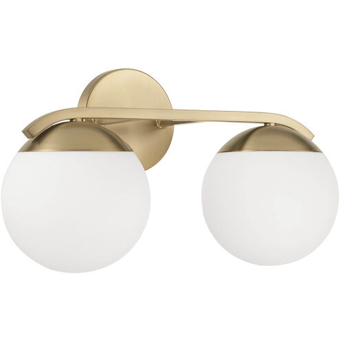 Oliver 2 Light 17 inch Matte Brass Vanity Light Wall Light