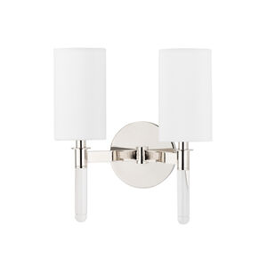 Wylie 2 Light 11 inch Polished Nickel Wall Sconce Wall Light