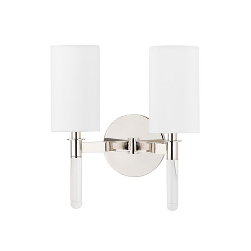 Wylie 2 Light 10.75 inch Polished Nickel Wall Sconce Wall Light