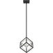 Euclid 1 Light 12 inch Chrome and Matte Black Pendant Ceiling Light