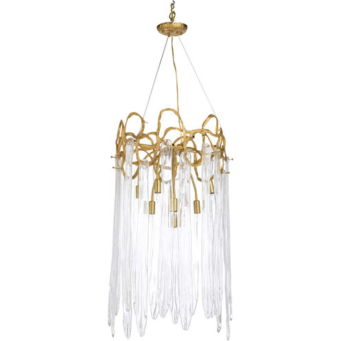 Chelsea House 9 Light 23 inch Antique/Clear Chandelier Ceiling Light