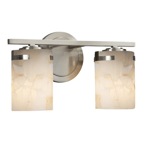 Alabaster Rocks 2 Light 13.75 inch Brushed Nickel Vanity Light Wall Light in LED