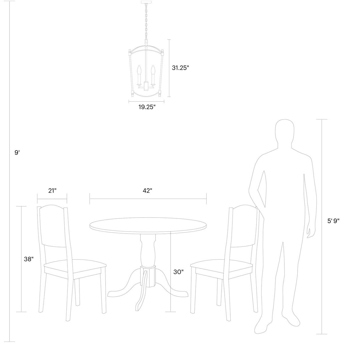 Sean Lavin Thayer 5 Light 19.25 inch Smith Steel Lantern Chandelier Ceiling Light