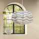 Clamshell 4 Light 37 inch White and Blue Wood Beads Chandelier Ceiling Light