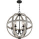 Carlisle 6 Light 28 inch Grey Ash Outdoor Pendant, Outdoor