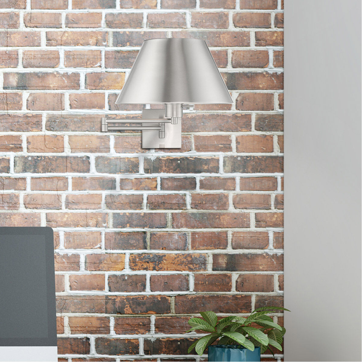 Allison 25 inch 100.00 watt Brushed Nickel Swing Arm Wall Lamp Wall Light