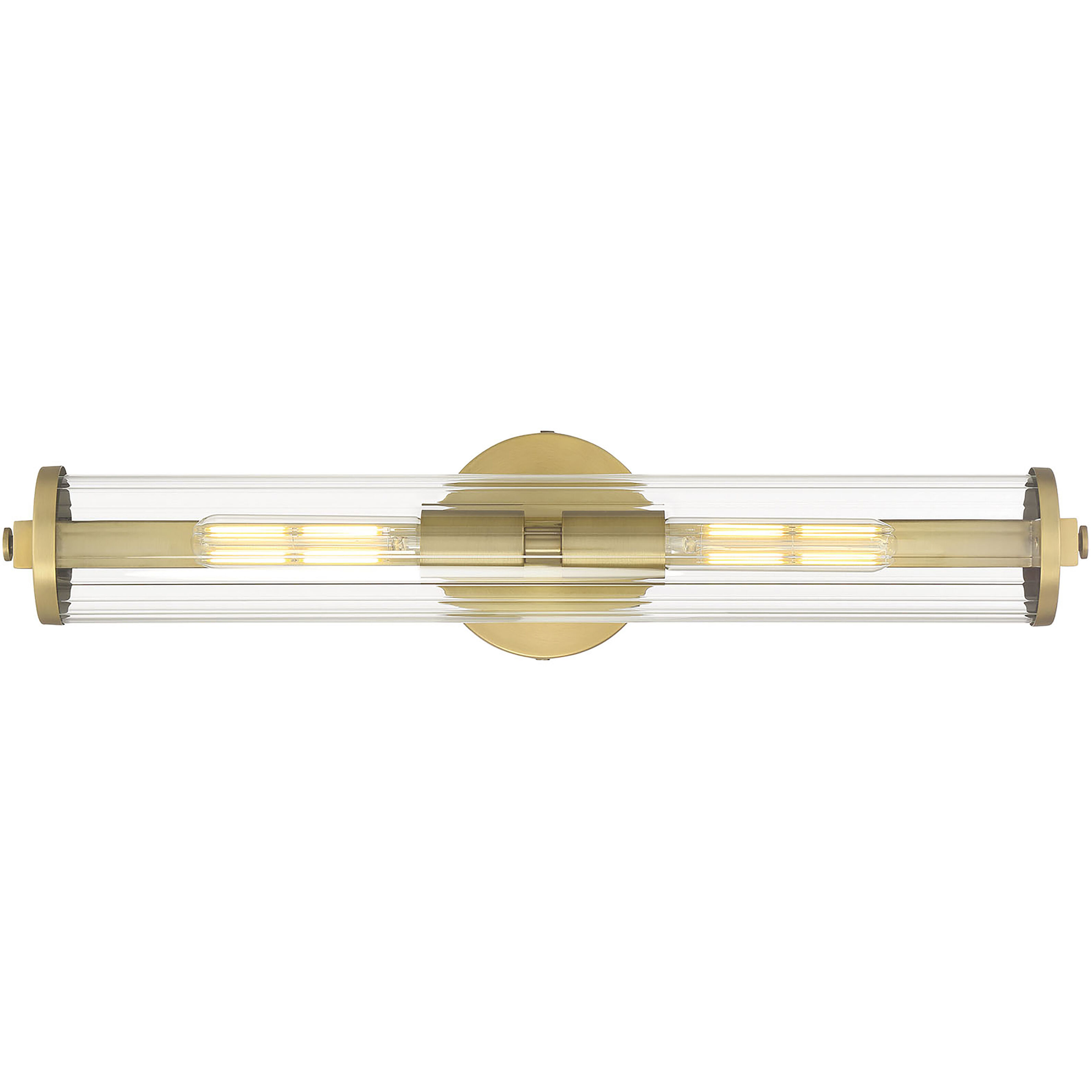 Cylora 2 Light 22.75 inch Vintage Brass Bathroom Vanity Light Bar Wall Light