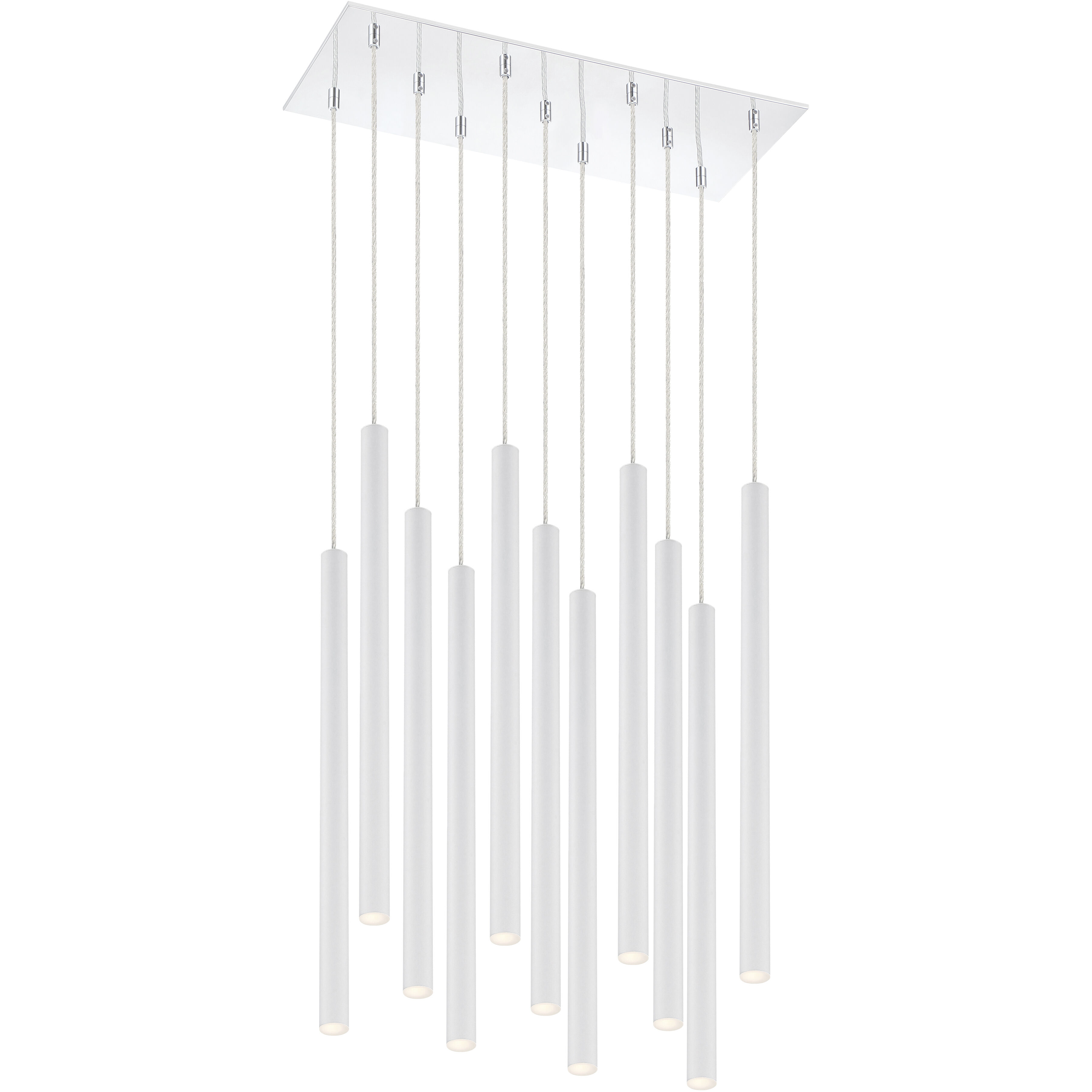 Forest LED 9.75 inch Chrome Chandelier Ceiling Light in 11, 40, Matte White Steel