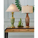 Brielle 30.5 inch 150 watt Pale Pink and Green and Brown and Gold Leaf Table Lamp Portable Light