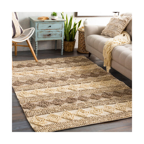 Farmhouse Naturals 120 X 96 inch Brown/Beige/Wheat Handmade Rug