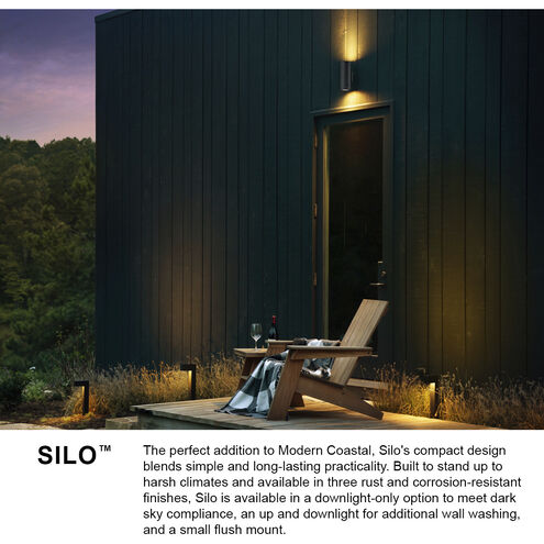Coastal Elements Silo LED 8 inch Black Outdoor Wall Mount Lantern, Down Light