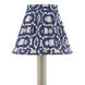 Block Print Navy and White with Red Pleated Chandelier Shade