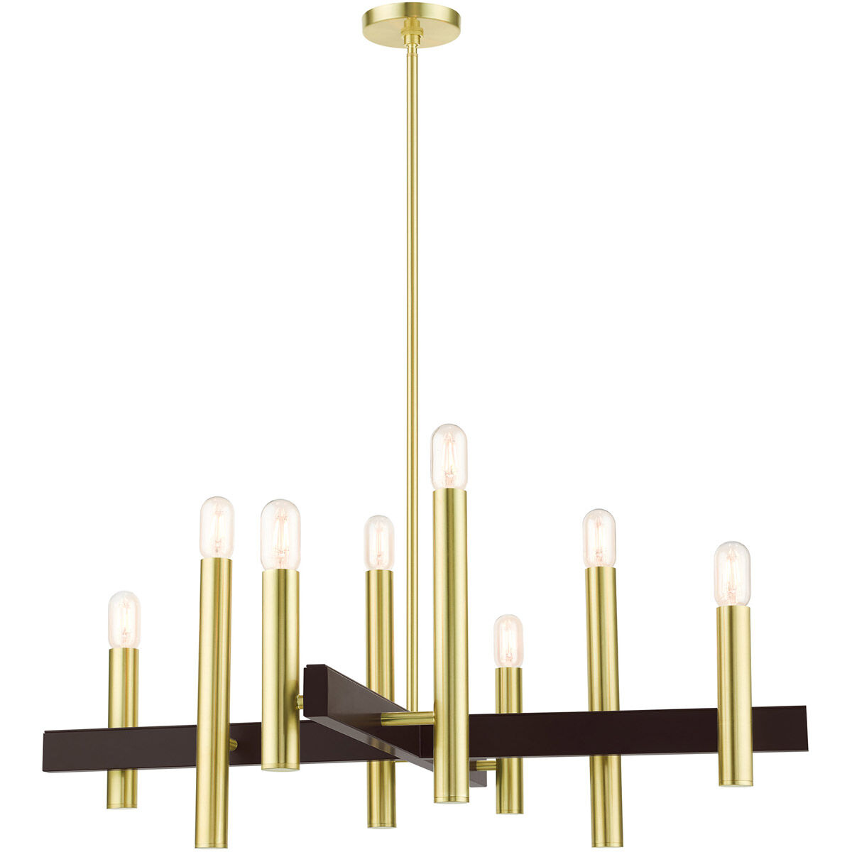 Helsinki 8 Light 38 inch Satin Brass Chandelier Ceiling Light