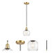 Ballston Athens 1 Light 6 inch Satin Gold Mini Pendant Ceiling Light in Seedy Glass