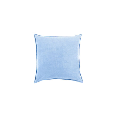 Cotton Velvet 22 X 22 inch Blue Pillow Kit, Square