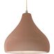 Radiance LED 13.5 inch Brushed Nickel and Adobe Pendant Ceiling Light