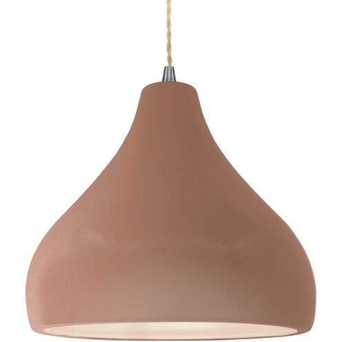 Radiance LED 13.5 inch Brushed Nickel and Adobe Pendant Ceiling Light