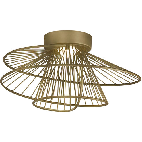 Zeta LED 20 inch Natural Aged Brass Flush Mount Ceiling Light