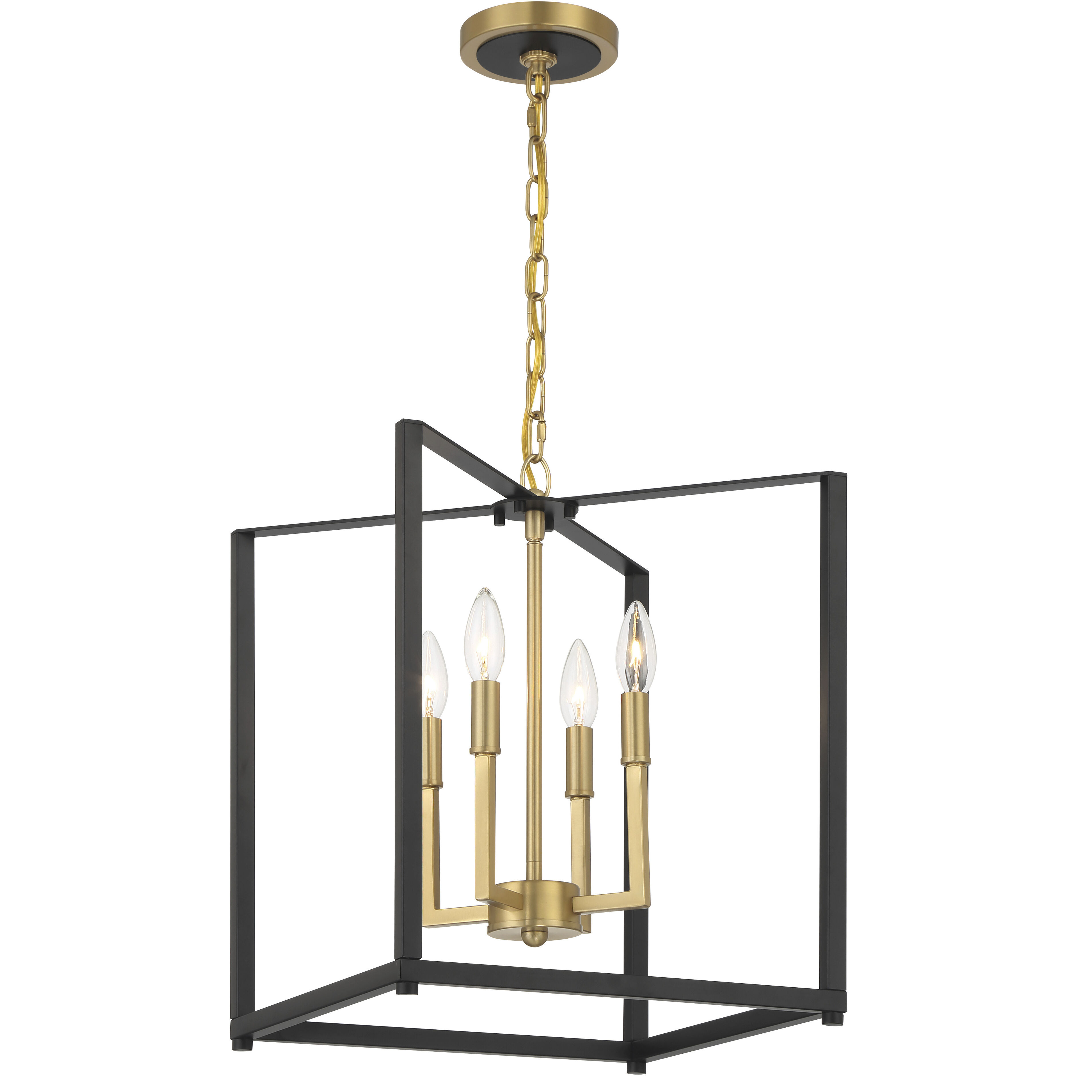 Colwick 4 Light 13.75 inch Matte Black and Signature Gold Pendant Ceiling Light