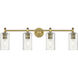 Downtown Urban Crown Point 4 Light 33.88 inch Brushed Brass Bath Vanity Light Wall Light in Seedy