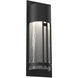 Outdoor Round Motif LED Argento Grey Outdoor Sconce in Frosted Granite