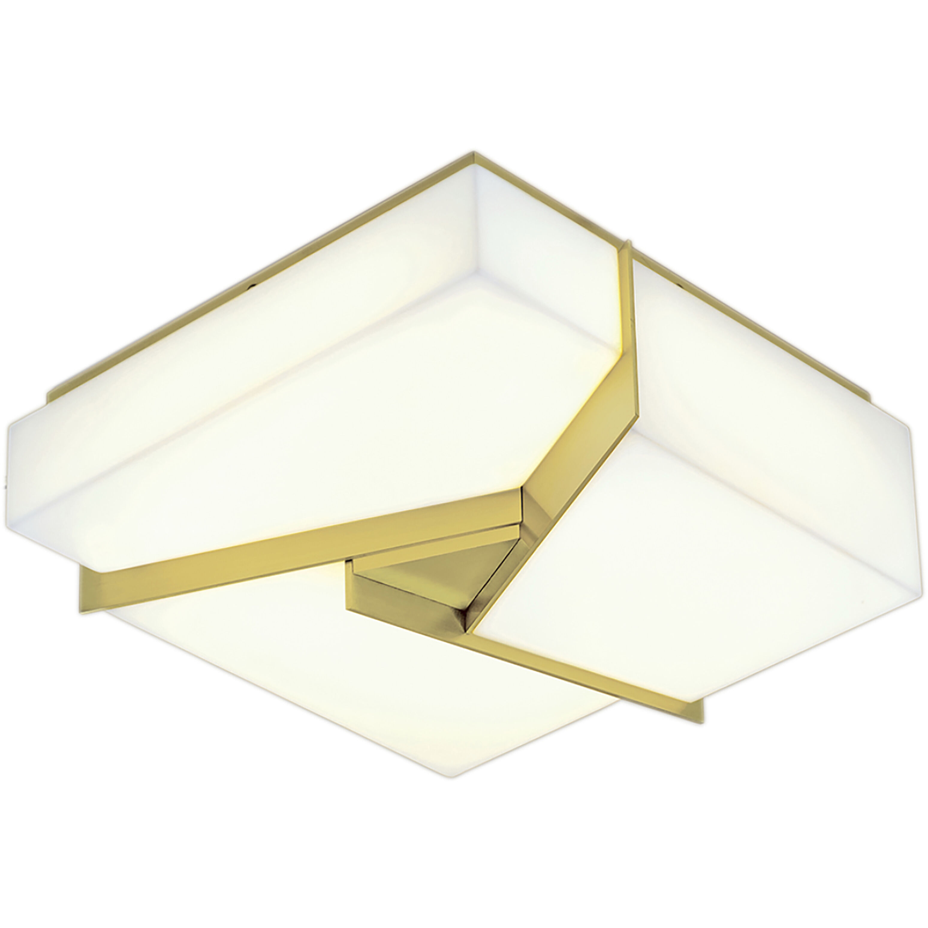 Candeau LED 12.75 inch Satin Brass with White Flush Mount Ceiling Light
