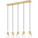 Aimie Linear Chandelier Ceiling Light in Modern Gold