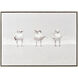 Three Gulls White with Gray and Champagne Gold Framed Wall Art