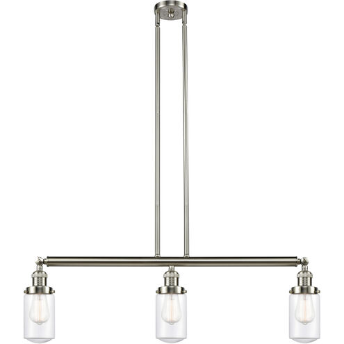 Franklin Restoration Dover LED 37 inch Brushed Satin Nickel Island Light Ceiling Light in Clear Glass, Franklin Restoration