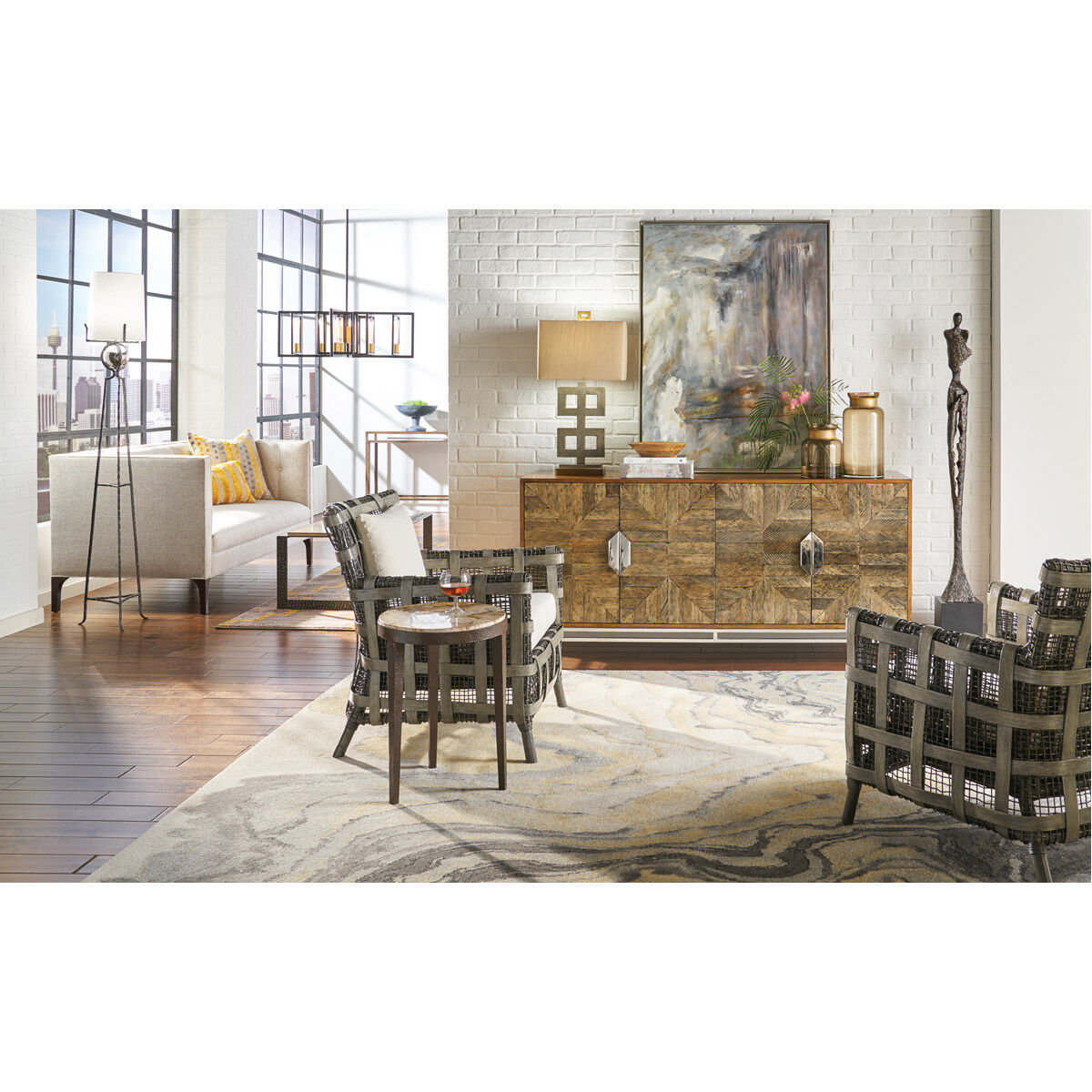 Bob Timberlake 32 inch 100 watt Concrete Table Lamp Portable Light