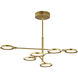 Spectica LED Plated Brass Chandelier Ceiling Light, Integrated LED