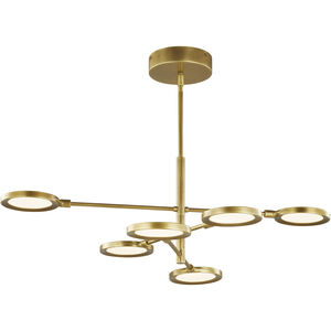 Spectica LED Plated Brass Chandelier Ceiling Light, Integrated LED
