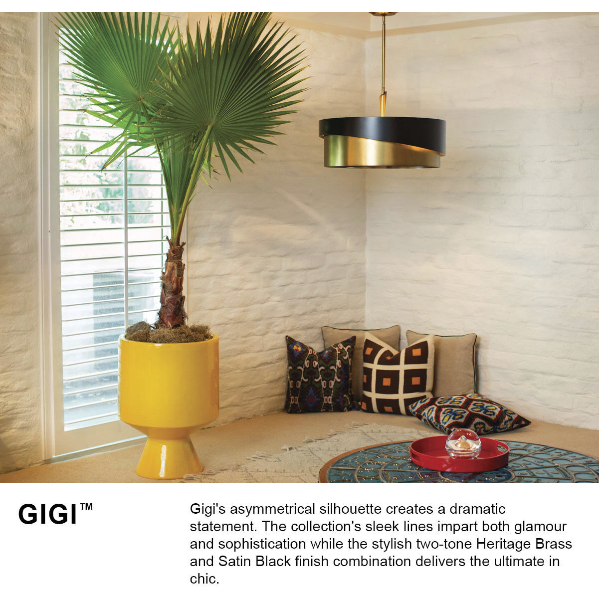 Gigi LED 21 inch Heritage Brass Foyer Light Ceiling Light, Semi-Flush Mount