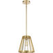 Open Louvers 1 Light 10 inch Champagne Gold Pendant Ceiling Light
