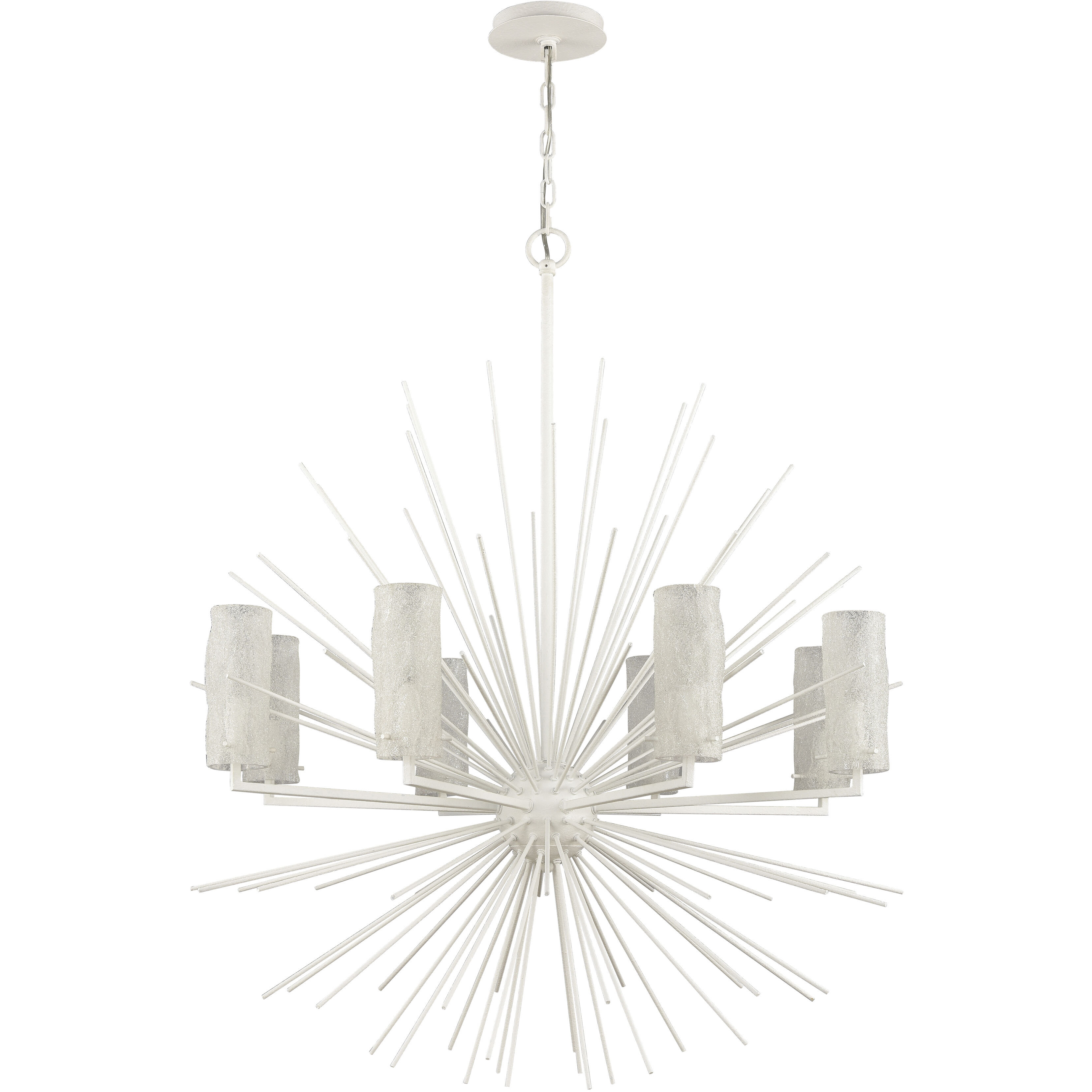 Sea Urchin 8 Light 34 inch White Coral Chandelier Ceiling Light