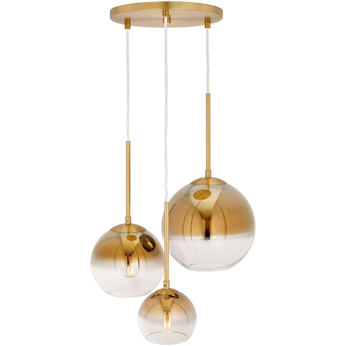 Callisto 3 Light 15.75 inch Soft Gold Pendant Ceiling Light