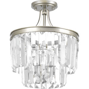 Benedict 3 Light 13 inch Silver Ridge Semi-Flush Convertible Pendant Ceiling Light, Design Series