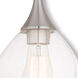 Hand Blown Art Glass Mini Pendants 1 Light 7 inch Brushed Nickel Mini Pendant Ceiling Light