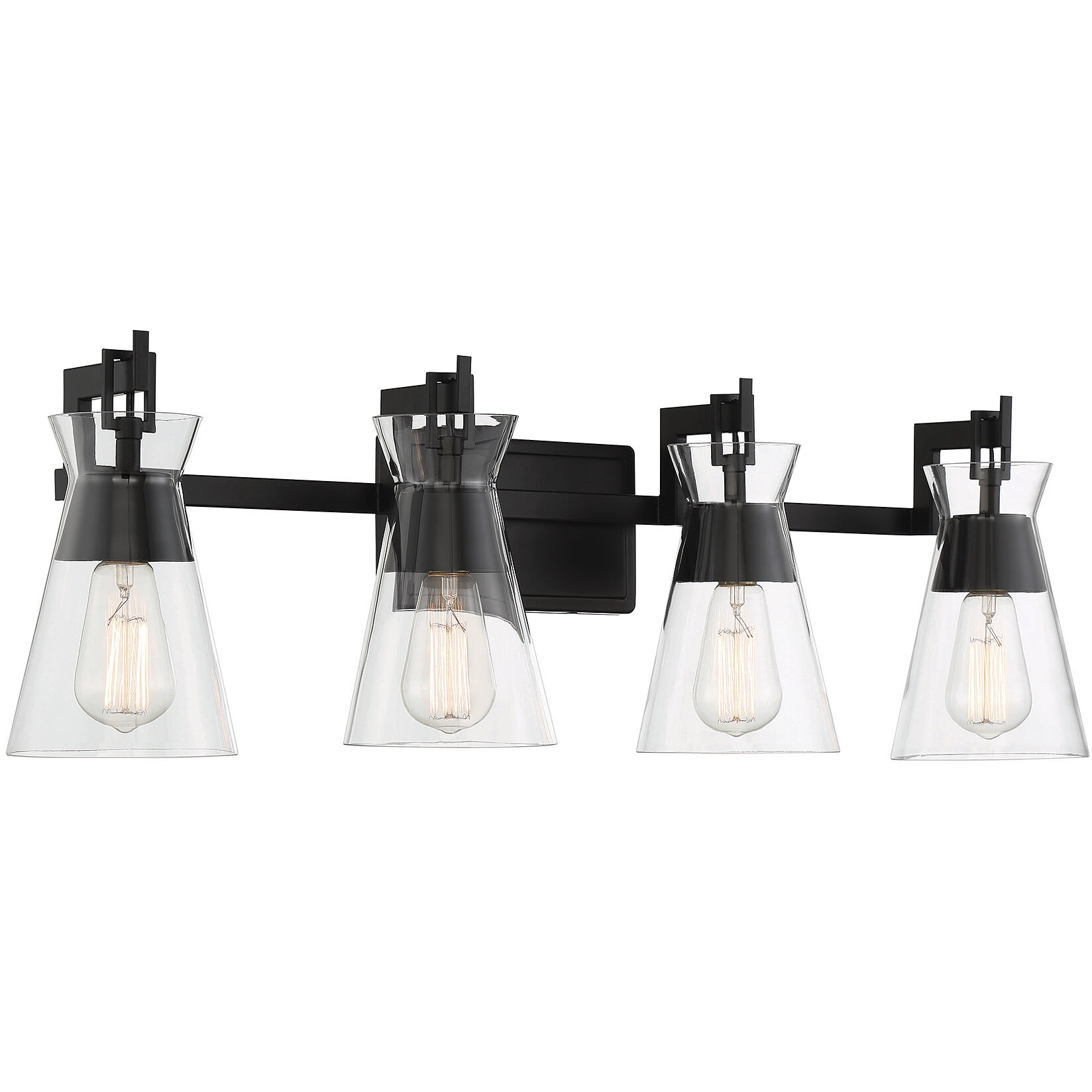 Lakewood 4 Light 32 inch Black Bathroom Vanity Light Wall Light, Essentials