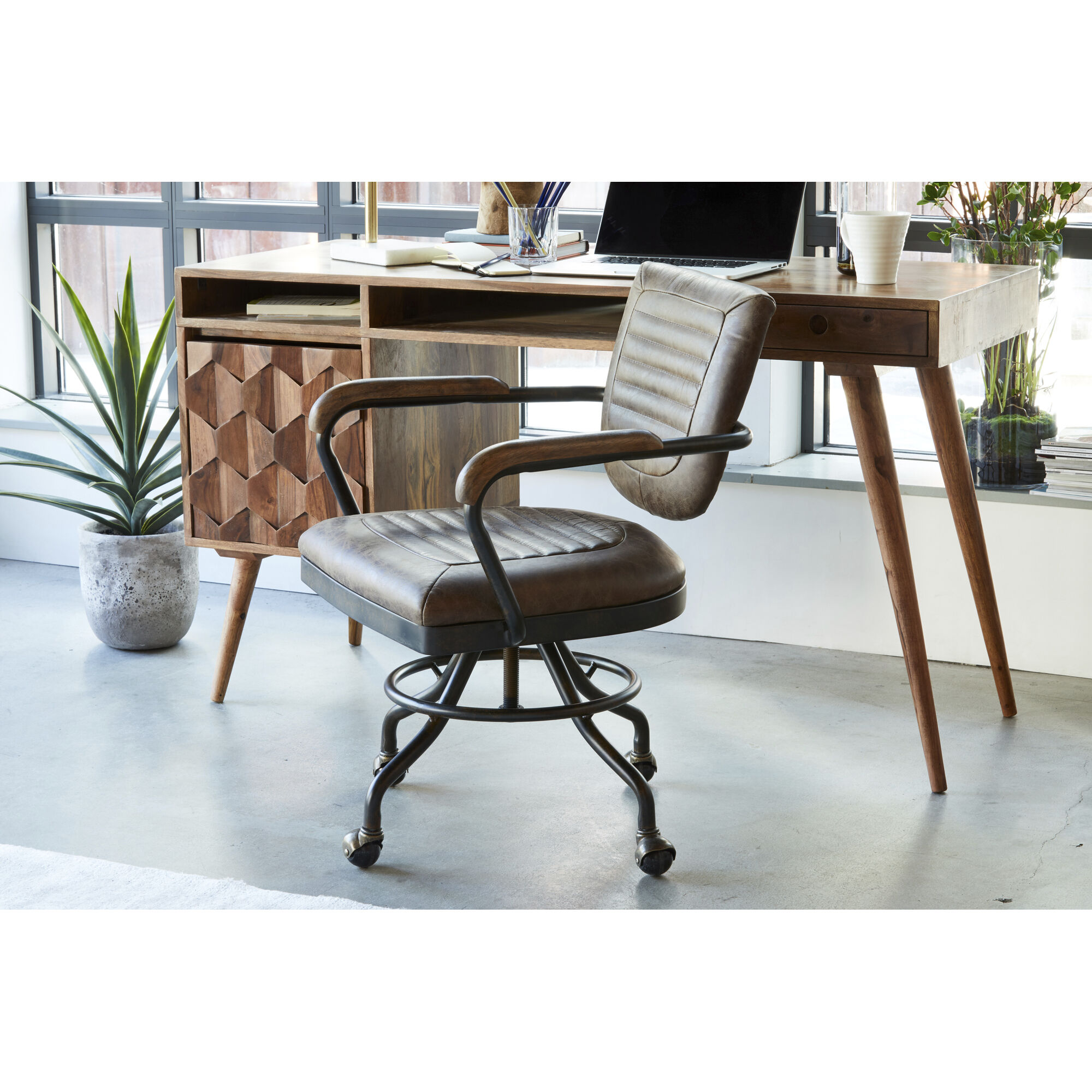 Foster Brown Swivel Desk Chair
