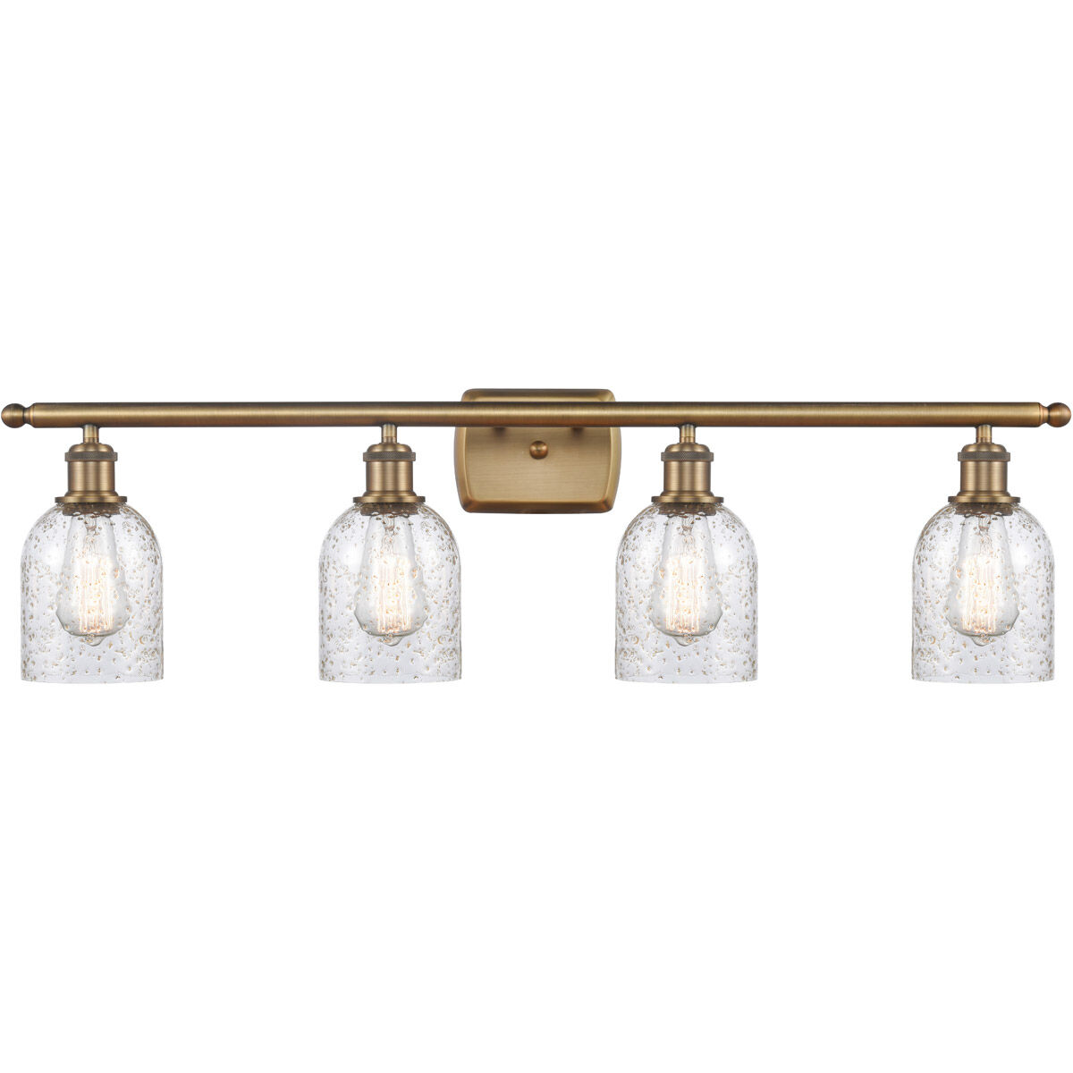 Ballston Caledonia 4 Light 36 inch Brushed Brass Bath Vanity Light Wall Light in Mica Glass, Ballston