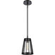 Open Louvers 1 Light 6.75 inch Matte Black Mini Pendant Ceiling Light