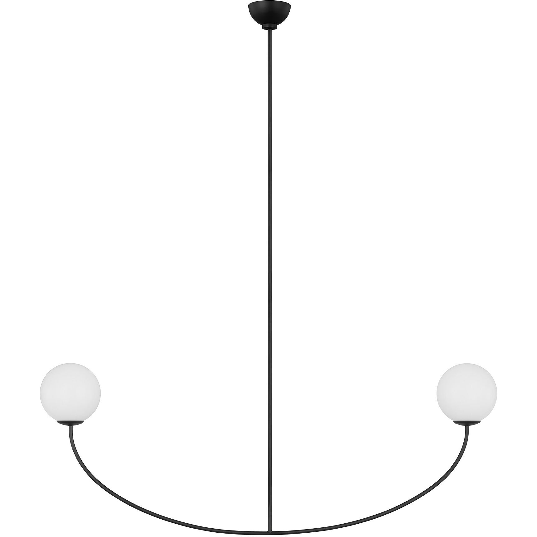 AERIN Galassia 2 Light 54 inch Midnight Black Linear Chandelier Ceiling Light