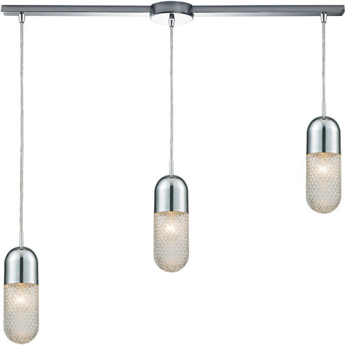 Waterford 3 Light 38 inch Polished Chrome Mini Pendant Ceiling Light, Linear