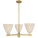 Natural Ballston Dome 3 Light 17.63 inch Brushed Brass Chandelier Ceiling Light