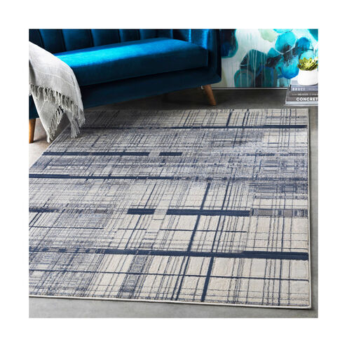 Lagom 35 X 24 inch Navy/Charcoal/Pale Blue/Medium Gray/Ivory Rugs, Rectangle